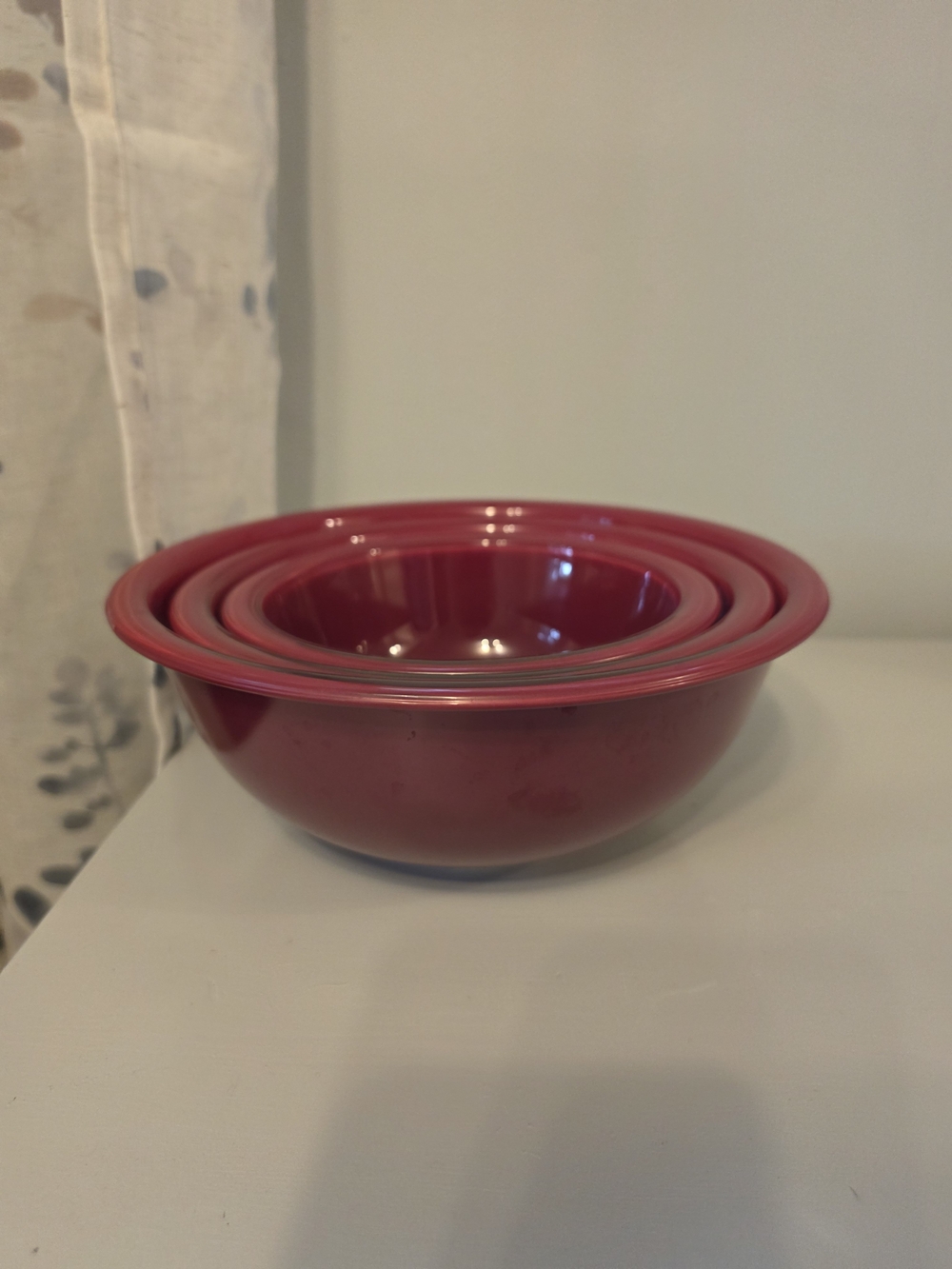 Pyrex Classic Deep Mixing Bowls - Set of 3 (Maroon) - Picture 3 of 3